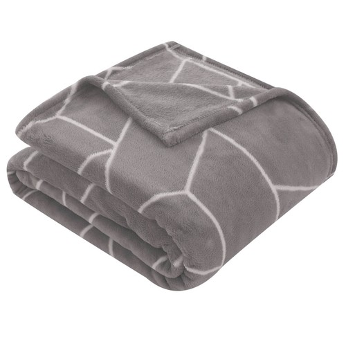 Kuscheldecke geometrisch grau - geometrisch,