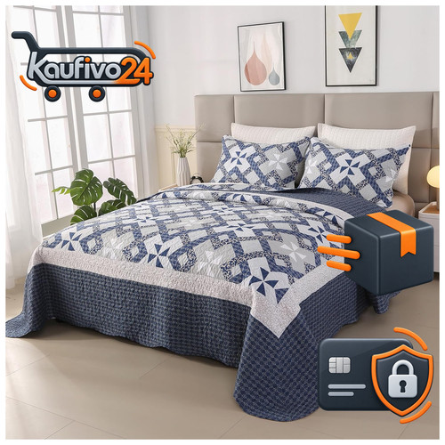 Tagesdecke blau mikrofaser set - tagesdecke,
