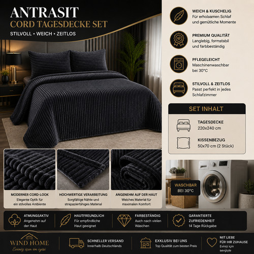 Tagesdecke set 220x240 - 220x240, cm